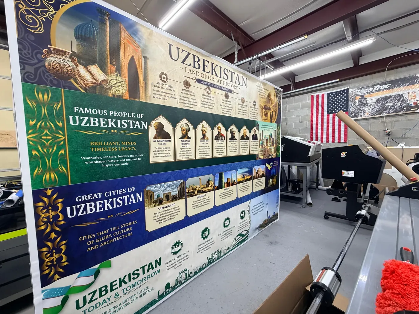 Wide view of the EMTA Signs production floor in Alpharetta