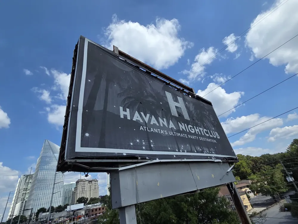 Havana Nightclub sign panel above the building